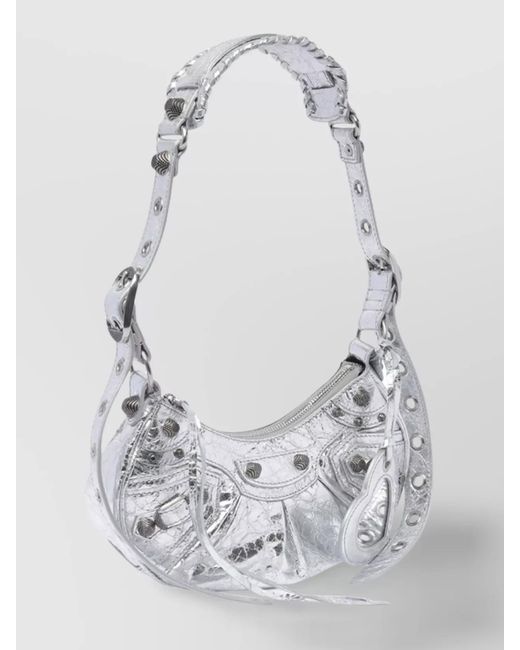 Balenciaga White Le Cagole Lambskin Shoulder Bag