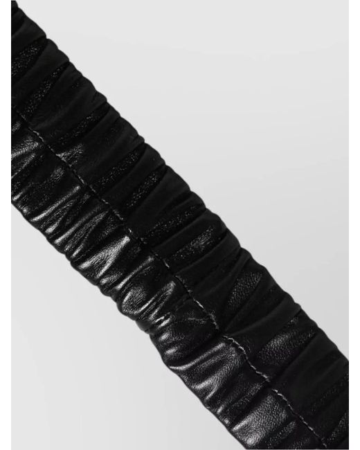 Dolce & Gabbana Black Leather Belt Heart Metal Buckle Elastic