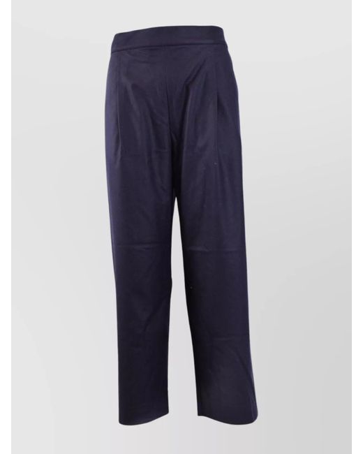 Laneus Blue Cashmere Wide-Leg Trousers for men