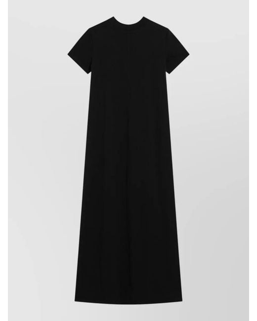 Frankie Shop Black Short Sleeve Crew Neck Maxi Dress