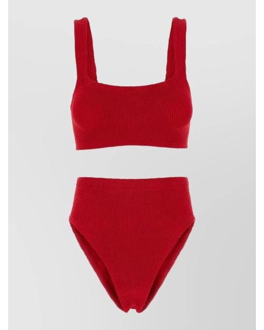 Hunza G Red Stretch Nylon Bikini