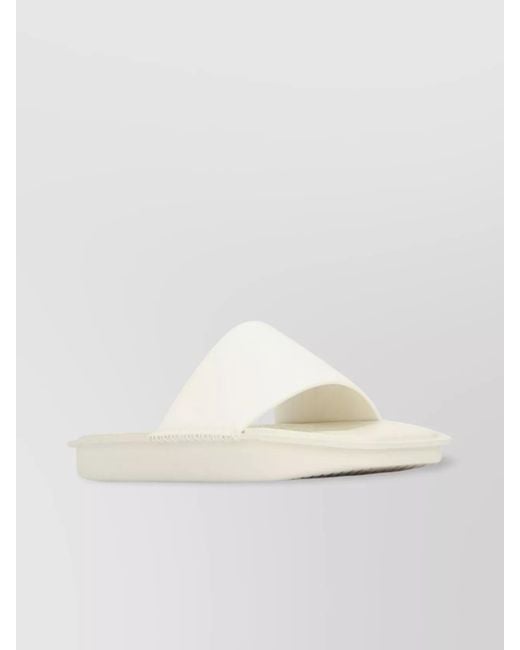 Y-3 White Leather Slides