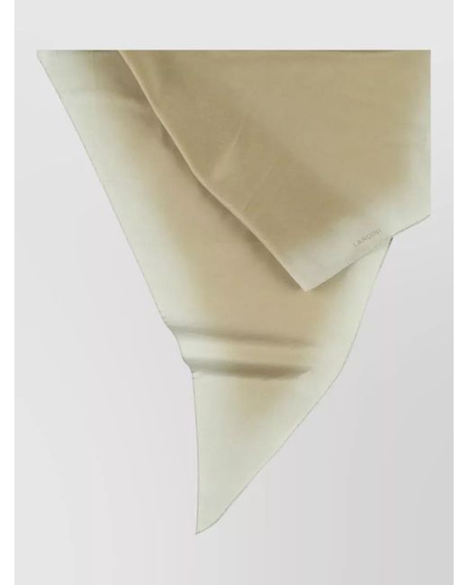 Lardini White Rectangular Cotton Silk Scarf Geometric Pattern for men