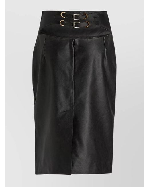 Givenchy Black Leather High-Rise Pencil Skirt