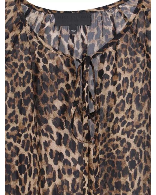 Nili Lotan Brown Silk Blouse