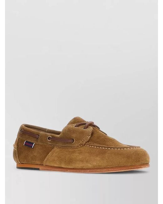Sebago Brown Suede Moc Toe Loafers Rubber Sole