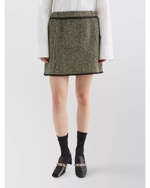 Jil Sander Green Virgin Wool A-Line Skirt