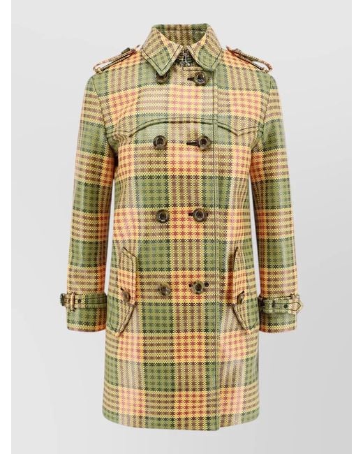 Burberry Metallic Summerside Madras Trench Coat Belt Detail