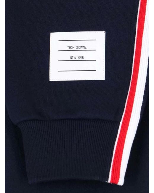 Thom Browne Blue Cotton Straight-Leg Track Pants