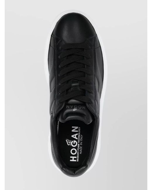 Hogan Black Leather Low-Top Sneakers for men