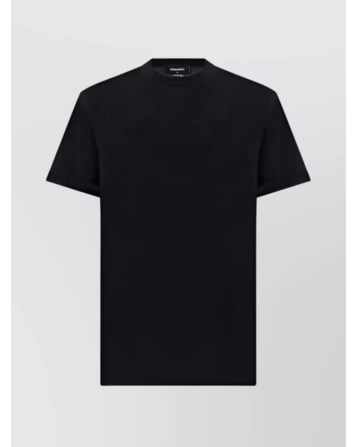 DSquared² Black Crew Neck Cotton T-Shirt for men