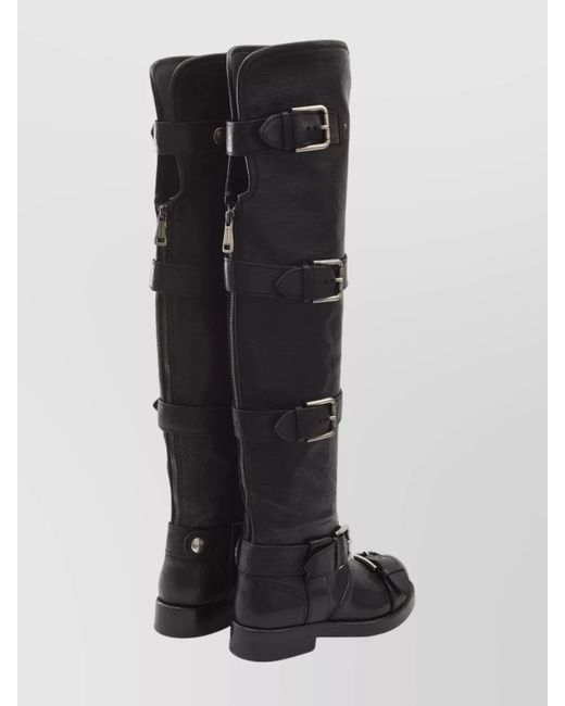 Dolce & Gabbana Black Leather Over-The-Knee Boots