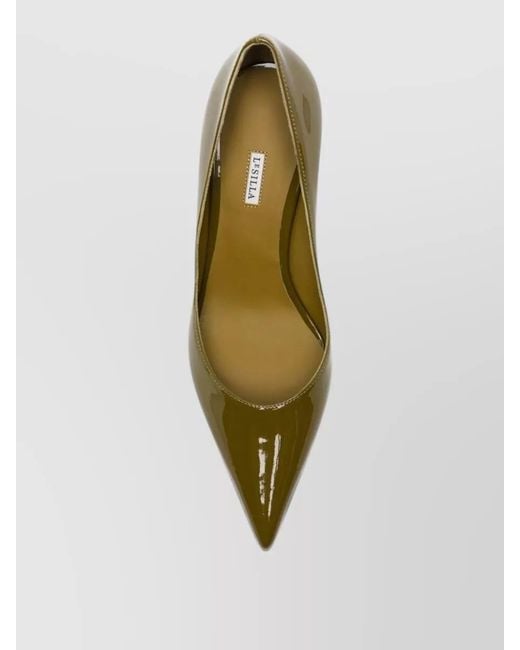 Le Silla Metallic High Heel Pumps Pointed Toe Glossy Finish