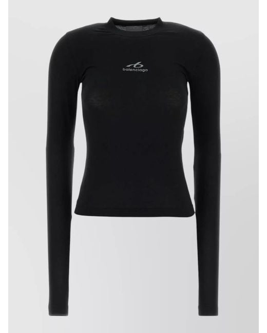Balenciaga Black Stretch Cotton T-Shirt