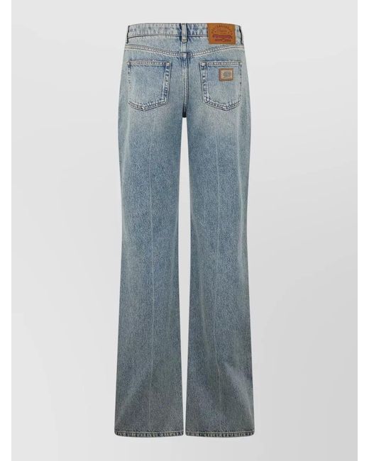 Dolce & Gabbana Blue High Rise Flared Wide Leg Denim