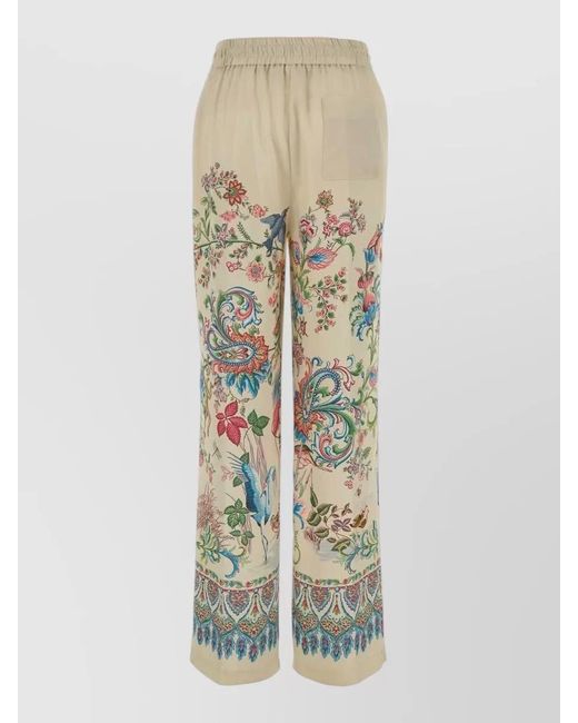 Etro White Printed Wide-Leg Trousers
