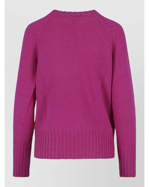 Drumohr Pink Crew Neck Long Sleeve Casual Knit Top