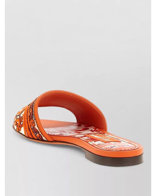 Dolce & Gabbana Red Bianca Slides Open Toe Flat Sole