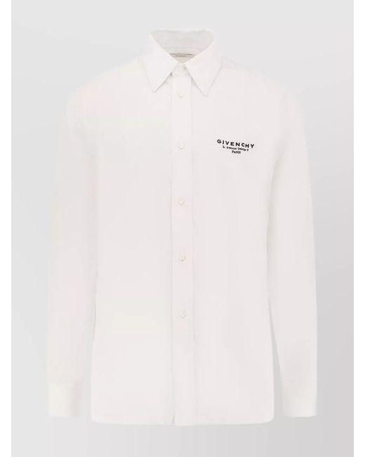 Givenchy Natural Tailored Cotton Shirt With Cuff And Collar for men