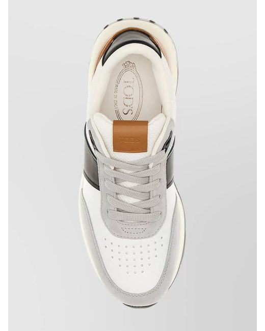 Tod's Metallic Leather And Mesh Low-Top Sneakers for men