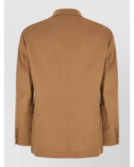 Brunello Cucinelli Brown Double Breasted Blazer Spear Lapels for men