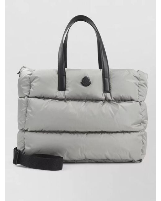 Moncler Gray Quilted Down Tote Bag for men