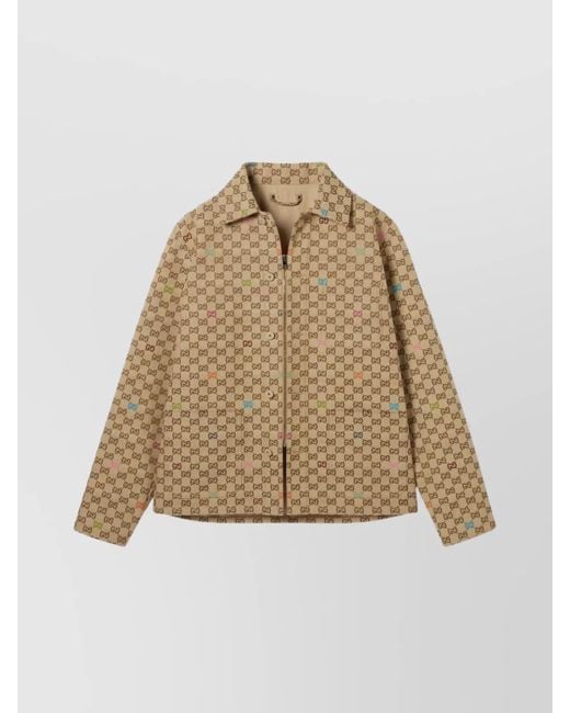 Gucci Natural Gg Canvas Shirt Jacket for men