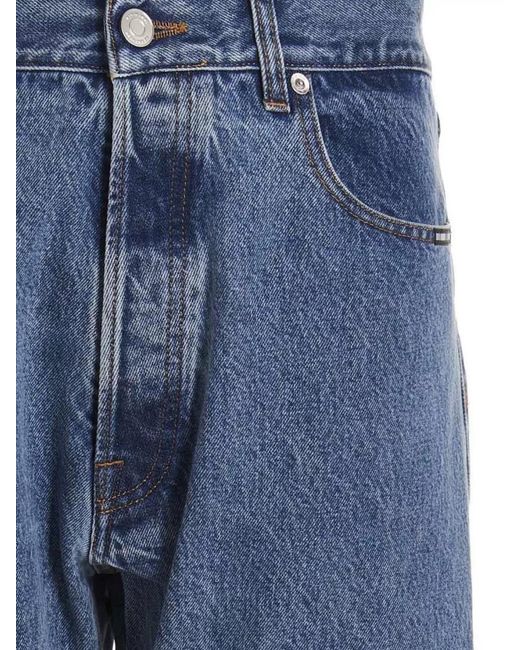 VTMNTS Blue Denim Straight-Leg Trousers for men