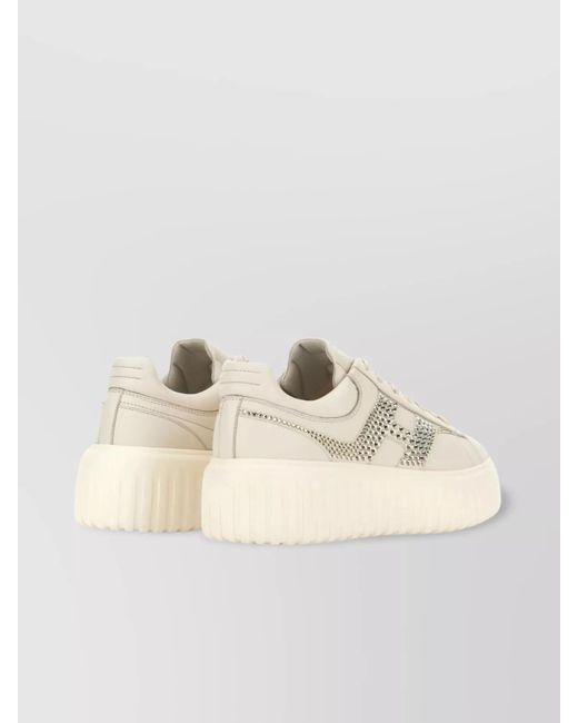 Hogan Natural Leather Logo-Embellished Low-Top Sneakers
