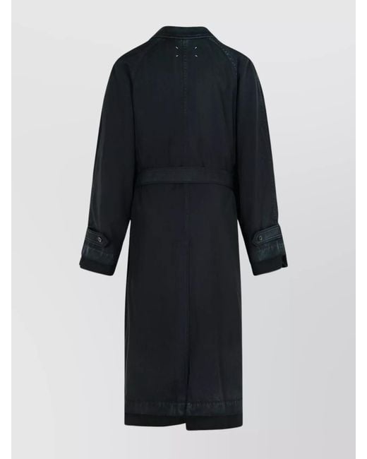 Maison Margiela Blue Virgin Wool Trench Coat for men