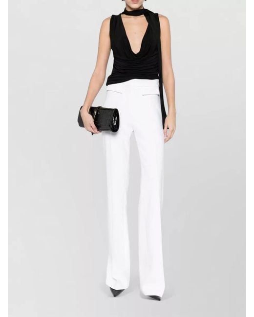 Elisabetta Franchi White Wide-Leg Trousers