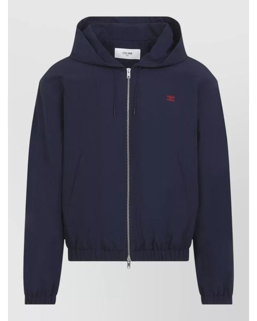 Céline Blue Hooded Relaxed-Fit Padded Coat for men