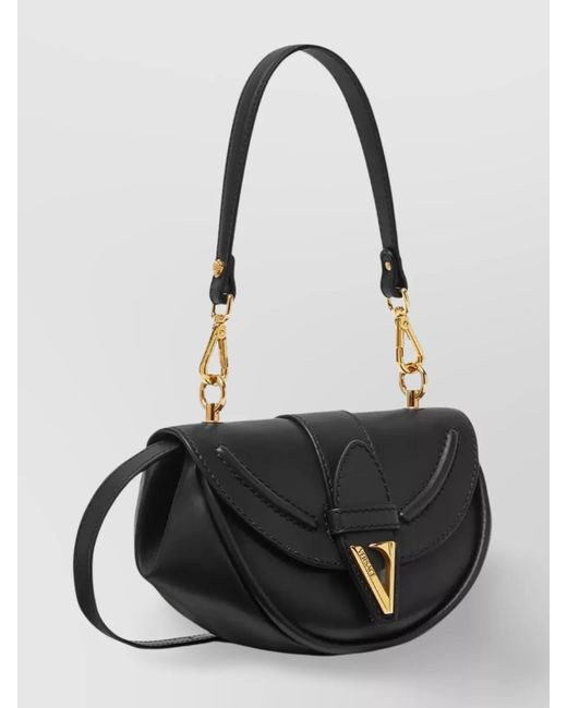 Versace White Virtus Small Leather Shoulder Bag