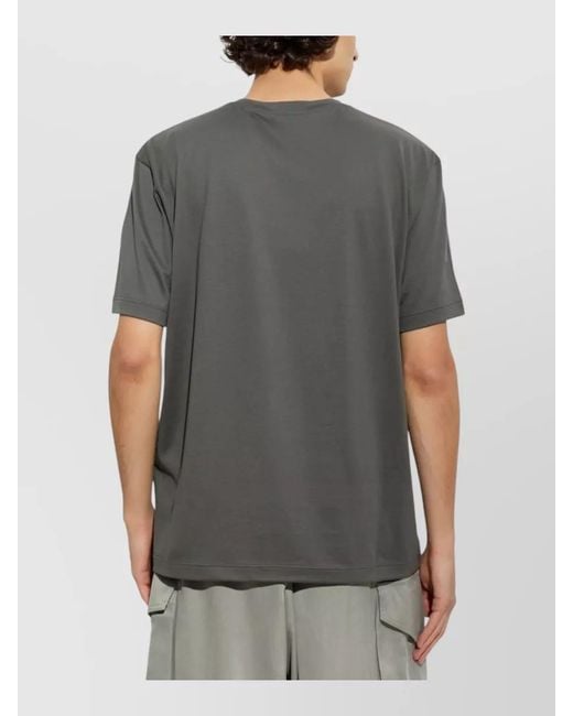 Giorgio Armani Gray Silk Nylon Crew Neck Regular Fit Top for men