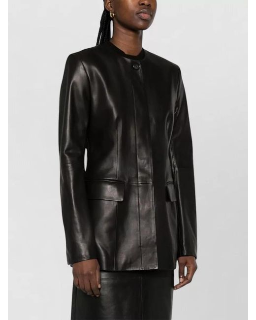 Totême Black Leather Coat