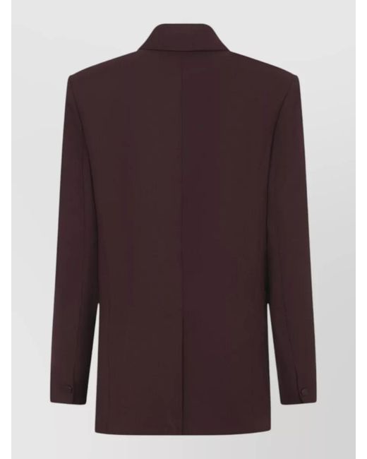 Frankie Shop Purple Monterey Structured Wool Single Breasted Blazer