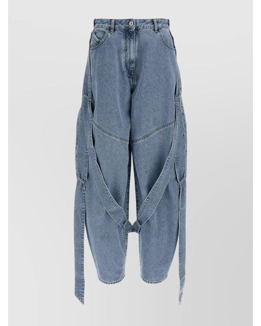 The Attico Blue Tape-Detail Jeans