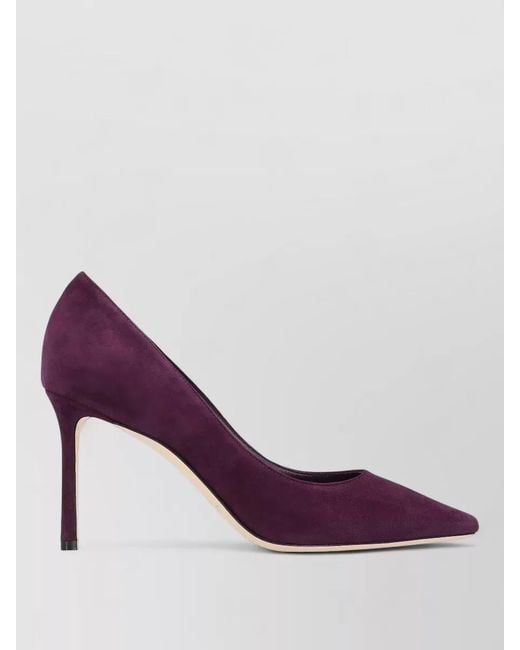 Jimmy Choo Purple Romy 85 Suede Pumps Pointed Toe Stiletto