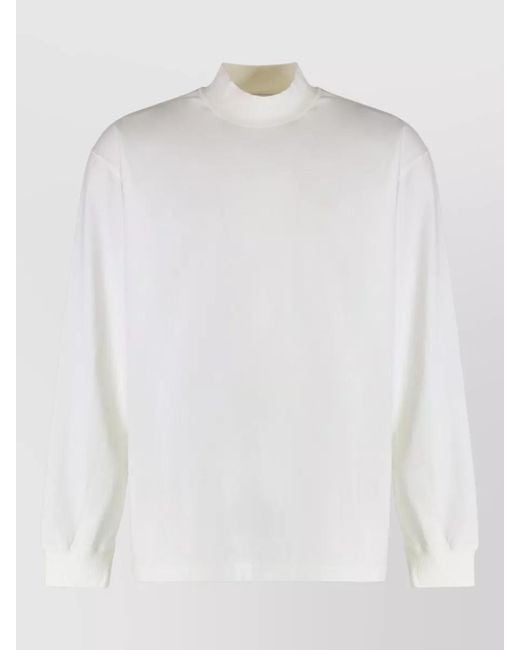Stone Island White Long Sleeve Oversized Cotton T-Shirt for men