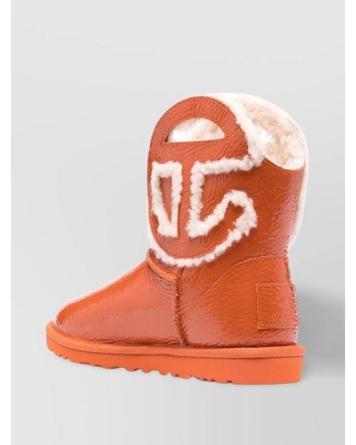 Ugg Orange Patent Calf Leather Cutout Ankle Boots for men