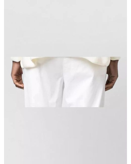 Daniela Gregis White Boat Neck Relaxed Knit Sweater Pockets