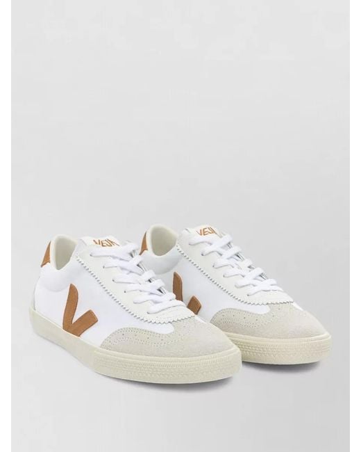 Veja White Volley Low Top Sneakers Perforated Toe for men