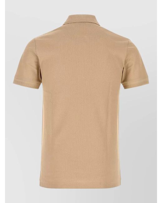 Burberry Natural Piquet Shirt Polo Collar Short Sleeves for men