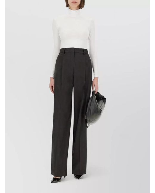 Thelatest Black High Waist Poplin Pants Wide Leg