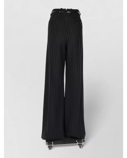 Tom Ford Black Virgin Wool Wide-Leg Trousers