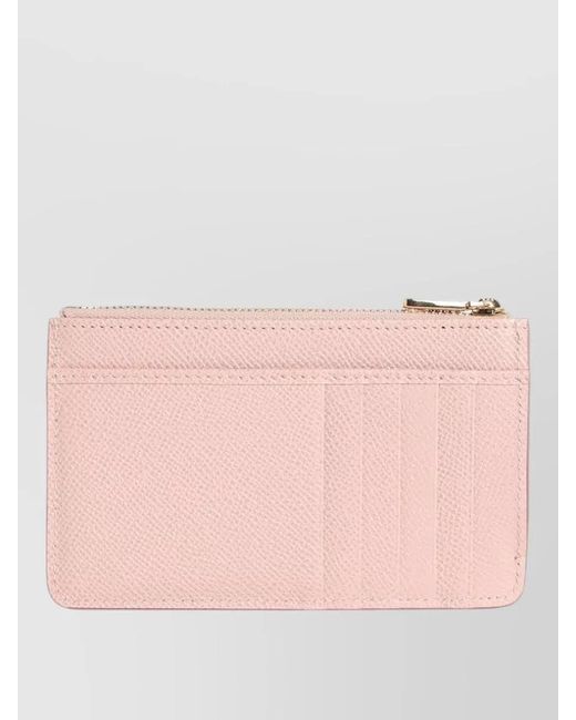 Dolce & Gabbana Pink Leather Card Holder