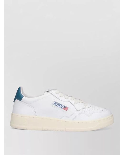Autry White Lace Up Sneakers Contrast Heel Rubber Sole for men