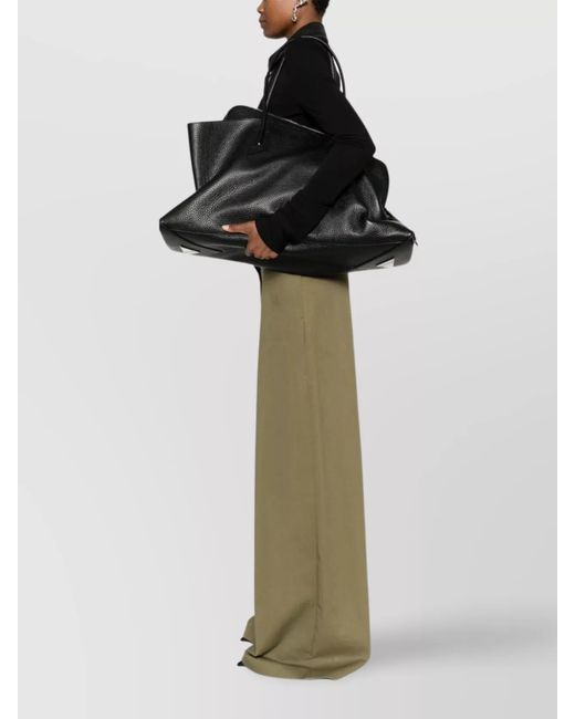 The Attico Black Large Leather Shoulder Bag