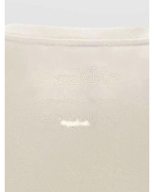 Max Mara Natural Short Sleeve Cotton T Shirt Crew Neck