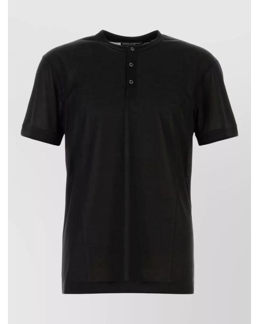 Dolce & Gabbana Black Silk T-Shirt for men